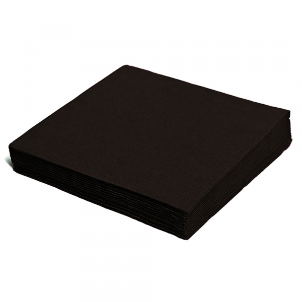 Servietten 24 x 24 cm 1/4 Falz 2-lagig schwarz (250 Stück)